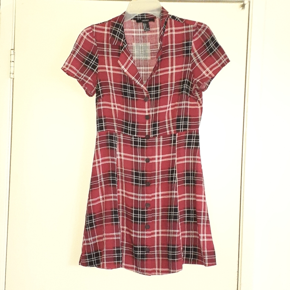 Plaid button down dress
